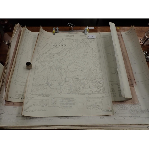 31 - A collection of unframed large scale OS and other Maps from 1904 onwards of the Leominster area and ... 