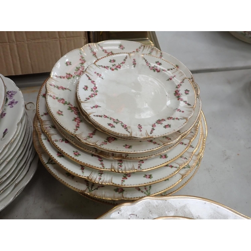 348 - A Copeland Spode blue and gilt Desk Stand, various Dinner and Side Plates