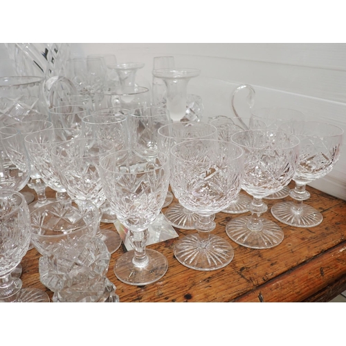 378 - A cut glass Decanter, Vases and assorted Glasses