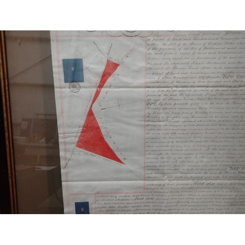 120 - A 19h Century framed Indenture between Sir Archibald Keppel Macdonald in the County of Southampton a... 