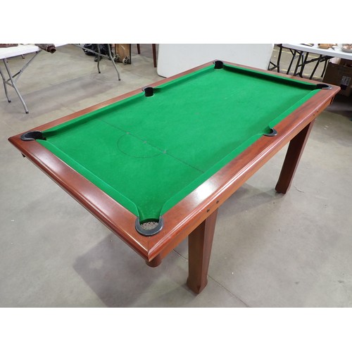 483 - A Riley part size Snooker Table with accessories including eight Cues, a Rest and two Score Boards