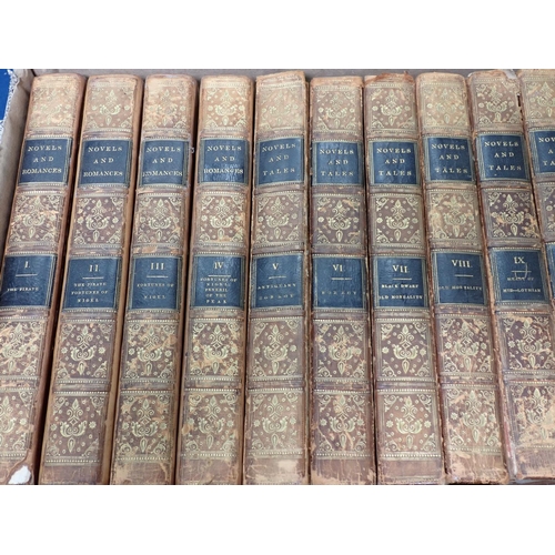 100 - Forty-one leather bound volumes, Tales and Romances, Novels and Romances by waverley author, full ca... 