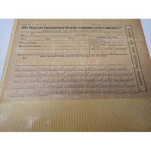 110 - A highly important archive of thirteen Marconi signals relating to Crippens capture, telegrams sent ... 