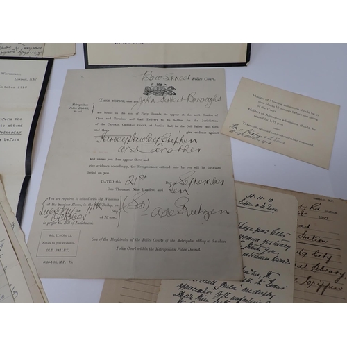 112 - Dr Crippen Archive: Material to and from Dr John Herbert Burroughs, a friend of Dr Crippen and witne... 