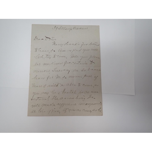 113 - Dr Hawley Harvey Crippen Archive: An autographed letter from Mrs Crippen to D Burrows from 39 Hlldro... 