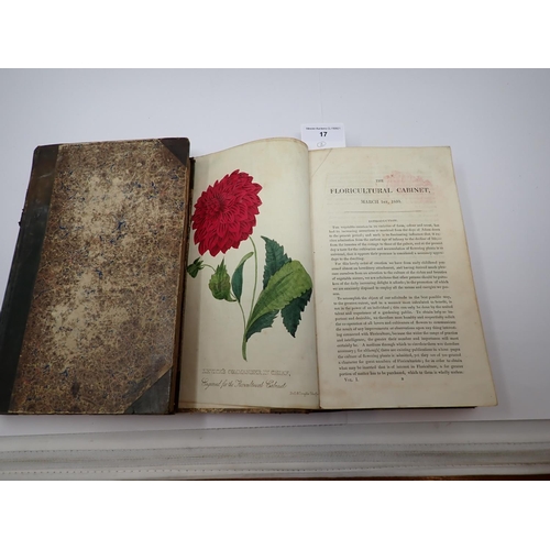 17 - The Floricultural Cabinet 1833-34, lacks title page and 1837, Vol V, col. plates (2)