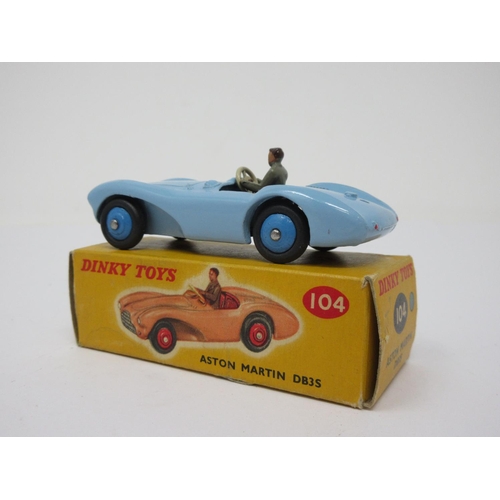 190 - A boxed Dinky Toys No.104 blue Aston Martin DB3S