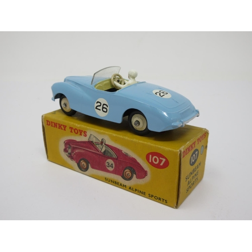 195 - A boxed Dinky Toys No.107 blue Sunbeam Alpine Sports