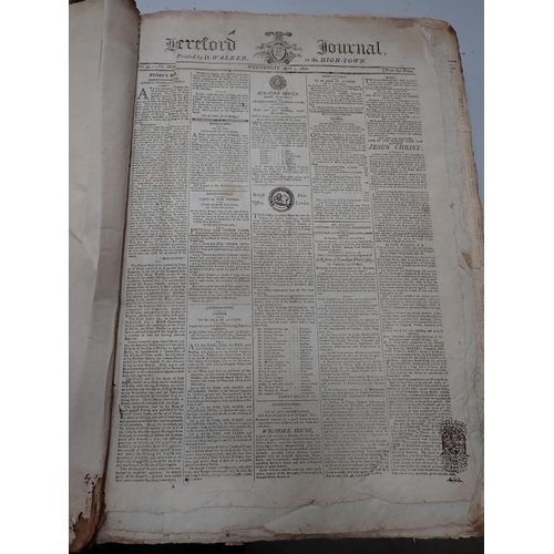 2 - Hereford Journal, printed by D. Walker in the High Town, various dates 1801/1805, bound (1)