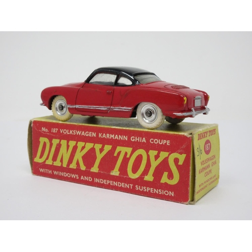 200 - A boxed Dinky Toys No.187 red and black Volkswagen Karmann Ghia Coupe