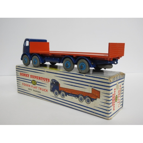 209 - A boxed Dinky Supertoys No.903 blue and orange Foden Flat Truck