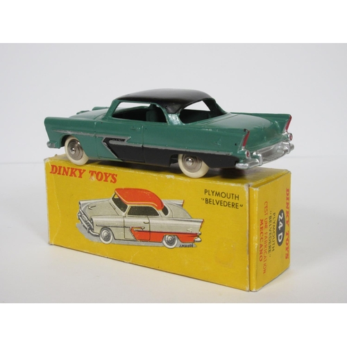 226 - A boxed French Dinky Toys No.24D green and black Plymouth Belvedere