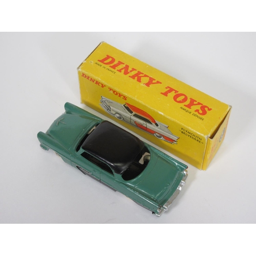 226 - A boxed French Dinky Toys No.24D green and black Plymouth Belvedere