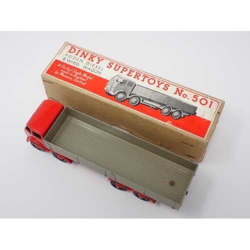 238 - A boxed Dinky Supertoys No.501 1st type red and grey Foden 8-wheel Wagon