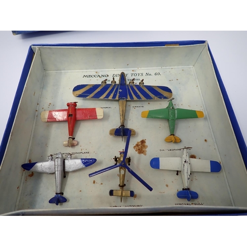 246 - A boxed Dinky Toys No.60 Aeroplane Set with coloured models