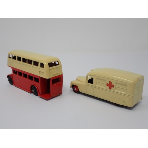 300 - An unboxed Dinky Toys No.304 Daimler Ambulance and a 29C double decker Bus