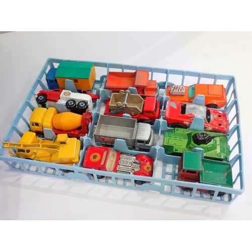 302 - A Matchbox Carry Case containing two complete trays of playworn Matchbox Models