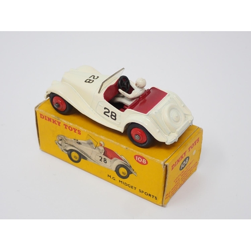 315 - A boxed Dinky Toys No.108 white M.G. Midget Sports