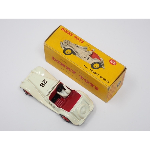 315 - A boxed Dinky Toys No.108 white M.G. Midget Sports