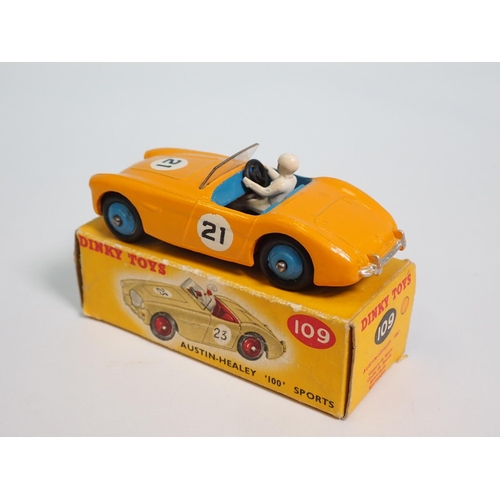 325 - A boxed Dinky Toys No.109 yellow Austin-Healey '100' Sports