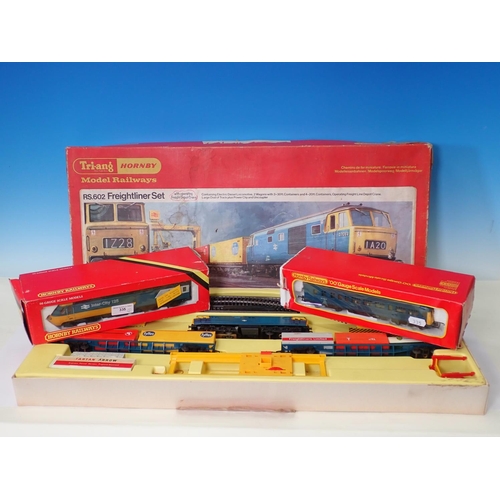 335 - A boxed Tri-ang Hornby oo gauge RS.602 Freightliner Set, a boxed Hornby 00 gauge B.R diesel Railcar ... 