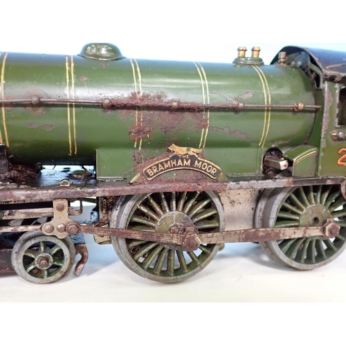 340 - An unboxed Hornby 0 gauge No.2 Special clockwork Locomotive 'Bramham Moor' with boxed Tender A/F