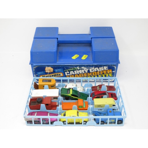 351 - A Matchbox Carry Case containing a collection of assorted diecast models