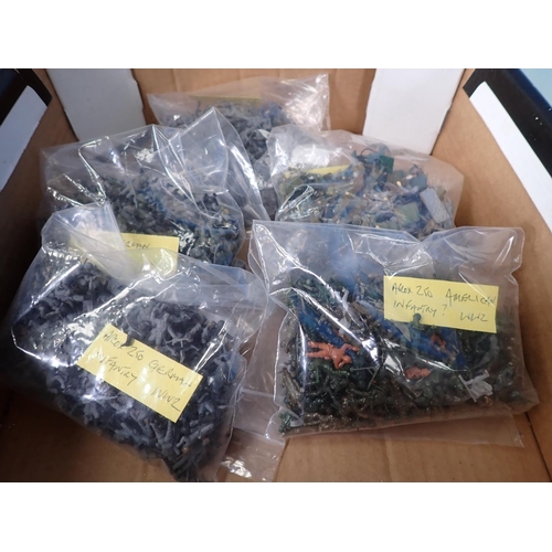 358 - A box of approximately 2500 Airfix plastic Soldiers