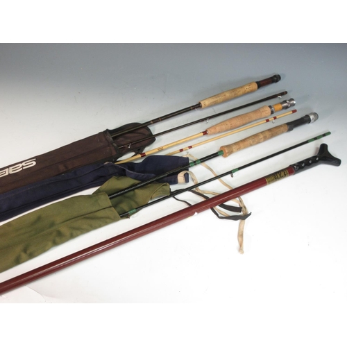 412 - A Sage Graphite III 10ft 2-pice Fly Rod, a Shakespeare Purist Fly Rod, A Bruce Walker Technocraft Re... 