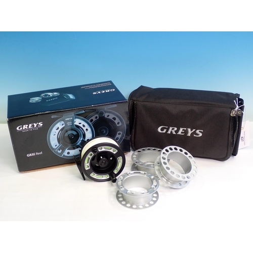 427 - A boxed Greys GRXi Fly Reel with 3 spools