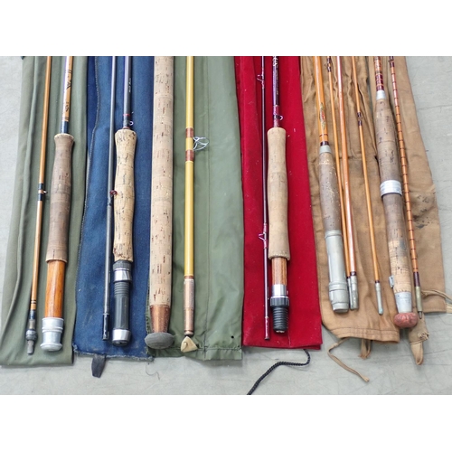 436 - A Foster Bros 'The Manifold' split cane Fly Rod, a Horrock's split cane Fly Rod, a Farlows 8ft 9in s... 