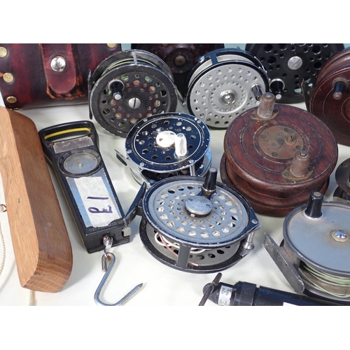 445 - A quantity of Reels including Intrepid Gearfly, Olympic 420, brass 3in Fly Reel,  two aluminium Reel... 