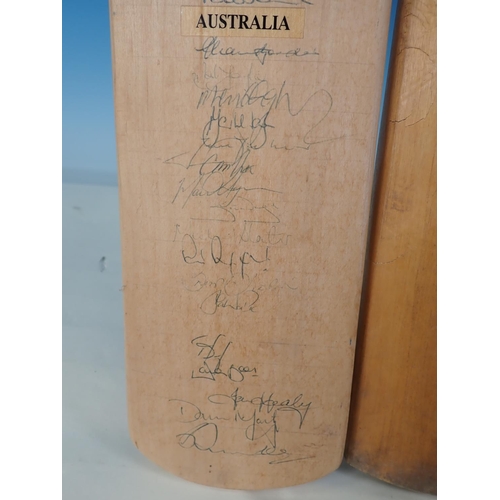 493 - A Gunn & Moore Cricket Bat signed by 1997 England Ashes Series Team, a Duncan Fearnley Bat signed by... 