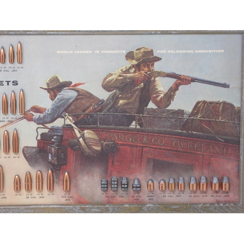 502 - A framed Speer Bullets Display Board 21in W x 11in H