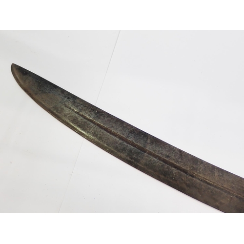 574 - An antique Indian Telwah with steel handle 3ft L