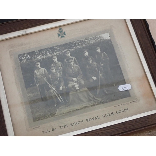 576 - A framed Photograph of 'C' Company 19th Sherwood Foresters at the West Riding Machine Gun School in ... 