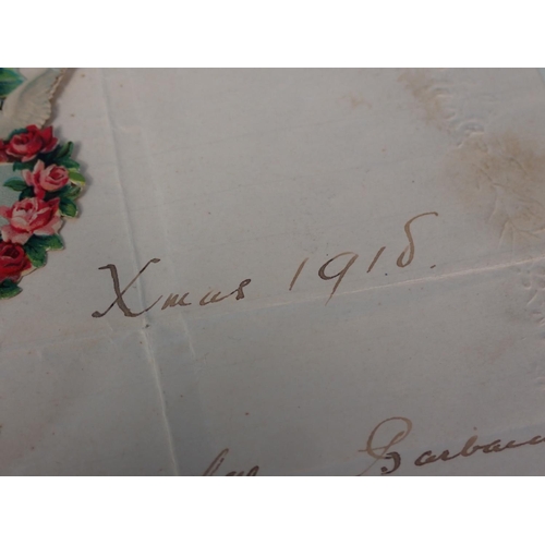 578 - A hand made Christmas Card for Christmas 1918 to Barbara Stephens from her father