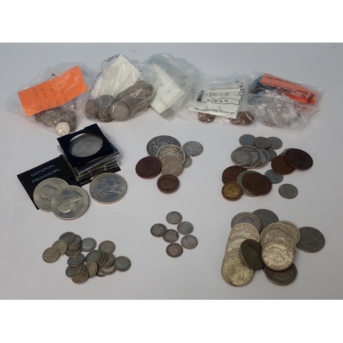 583 - A collection of British Coins to include an 1889 Crown, 1816 Shilling, a quantity of silver Threepen... 