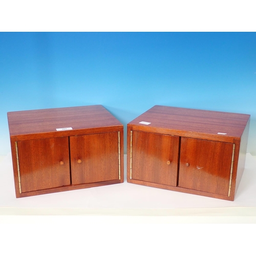 584 - Two mahogany Coin Cabinets each fitted with ten sliding trays lined with red felt