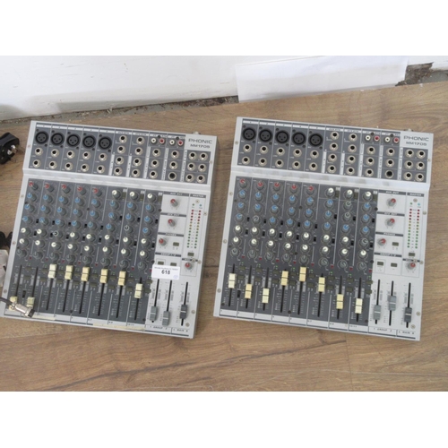 618 - Two Phonic MM1705 audio Mixing Consoles (passed PAT)