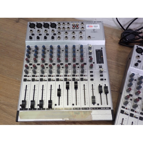 620A - Three Behringer Eurorack MX 1604A Mixing Consoles