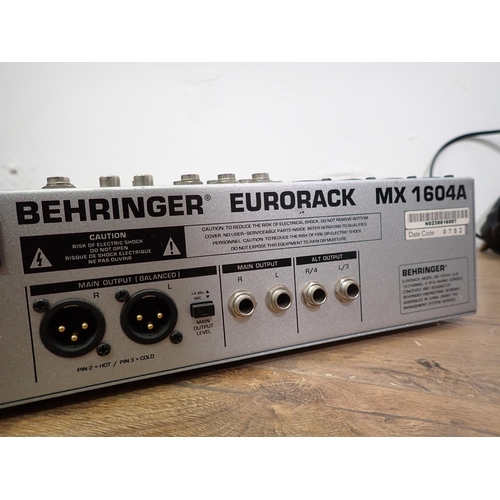 620A - Three Behringer Eurorack MX 1604A Mixing Consoles