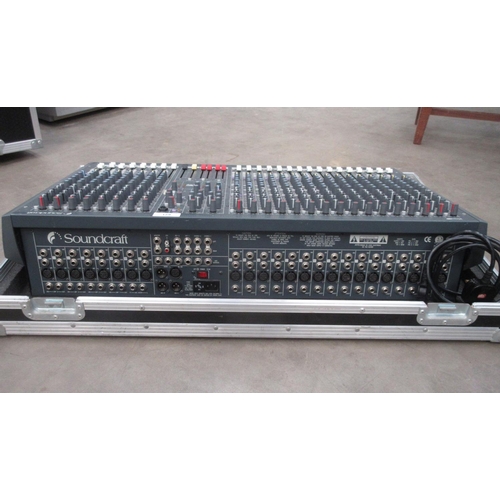 621 - A Soundcraft Spirit  LX7 Mixing Console, 24 channel in flight case (passed PAT)