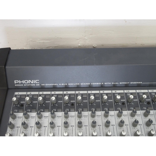 627 - A Phonic sonic station 32 channel Mixing Console with dual effect Engines (Passed PAT)