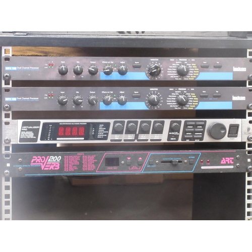 629 - An Effects Rack containing two Dod 231 Graphic Equalizers, ART ProVerb 200, etc (passed PAT)