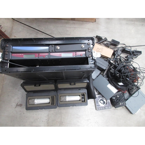 635A - A quantity of Microphones and related Equipment and Sennheiser Radio Receivers, Mic Packs various Ca... 