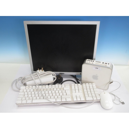 638 - Two Apple Mini Mac 2.0 PC's, two Keyboards, a Dell Monitor and a Fujitsu Siemens Monitor (passed PAT... 