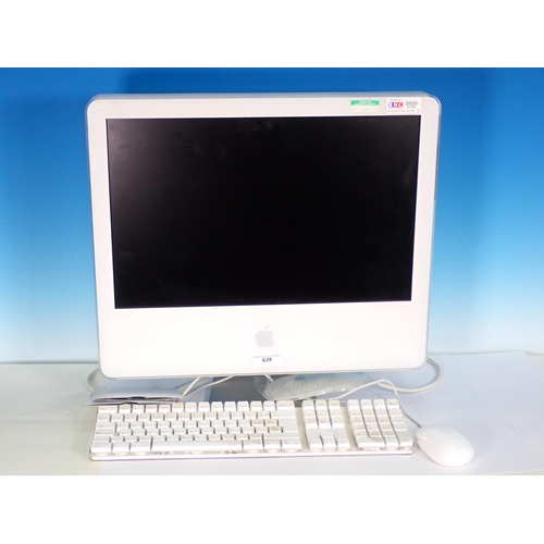 639 - An Apple iMac G5 A1076 PC, Keyboard and Mouse (passed PAT)