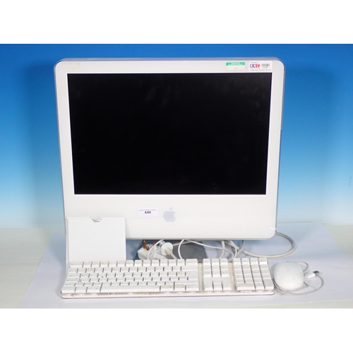 640 - An Apple iMac G5 A1076 PC, Keyboard and Mouse (passed PAT)