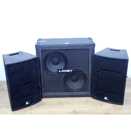 688 - A Laney Speaker Cabinet, and a pair of Fohhn Loudspeakers